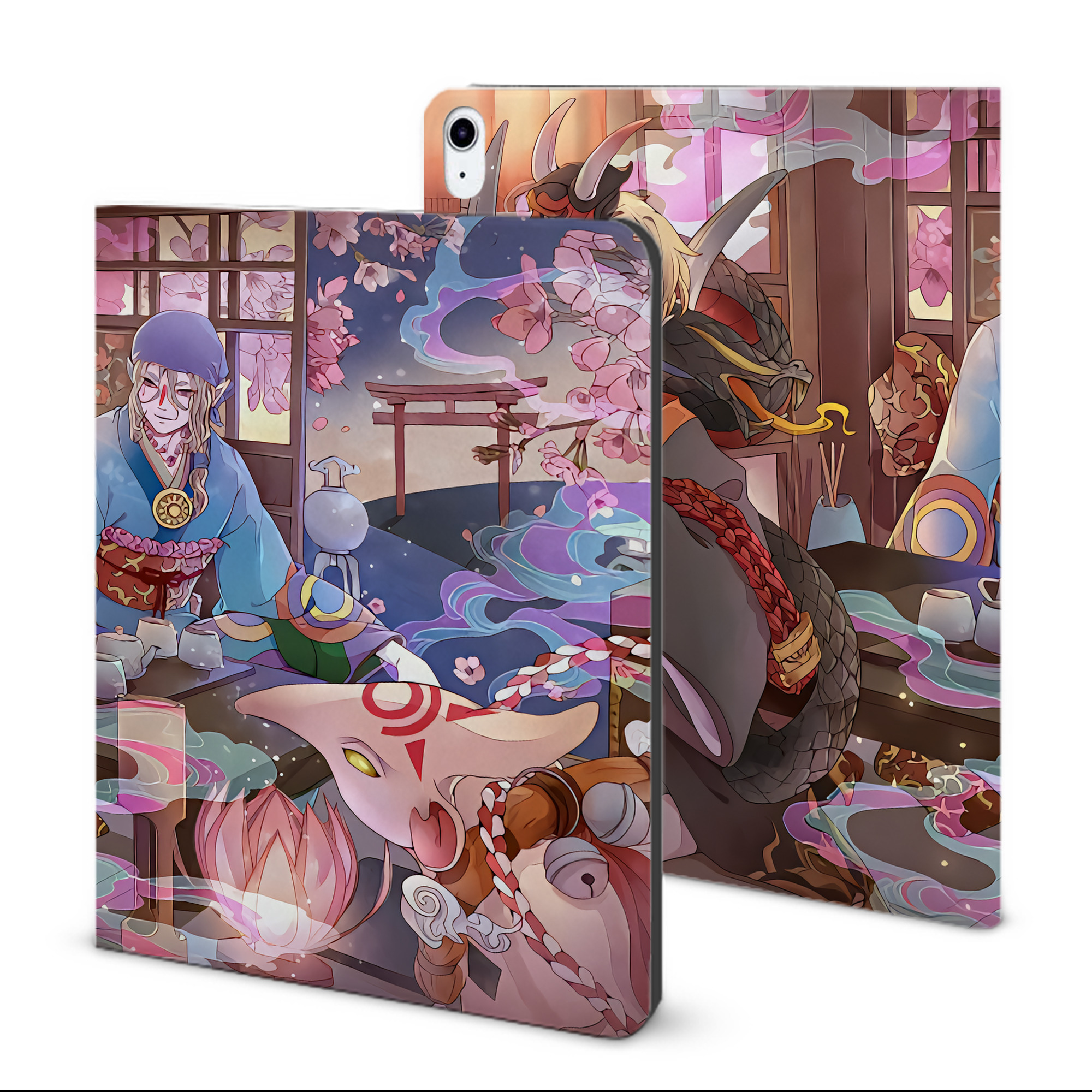 （画像用） 刀剣乱舞 Touken Ranbu IPad ケース ブック型 PUレザー TPU 耐衝撃 軽量 薄型 ペン収納なし 全面保護 IPad 各モデル対応